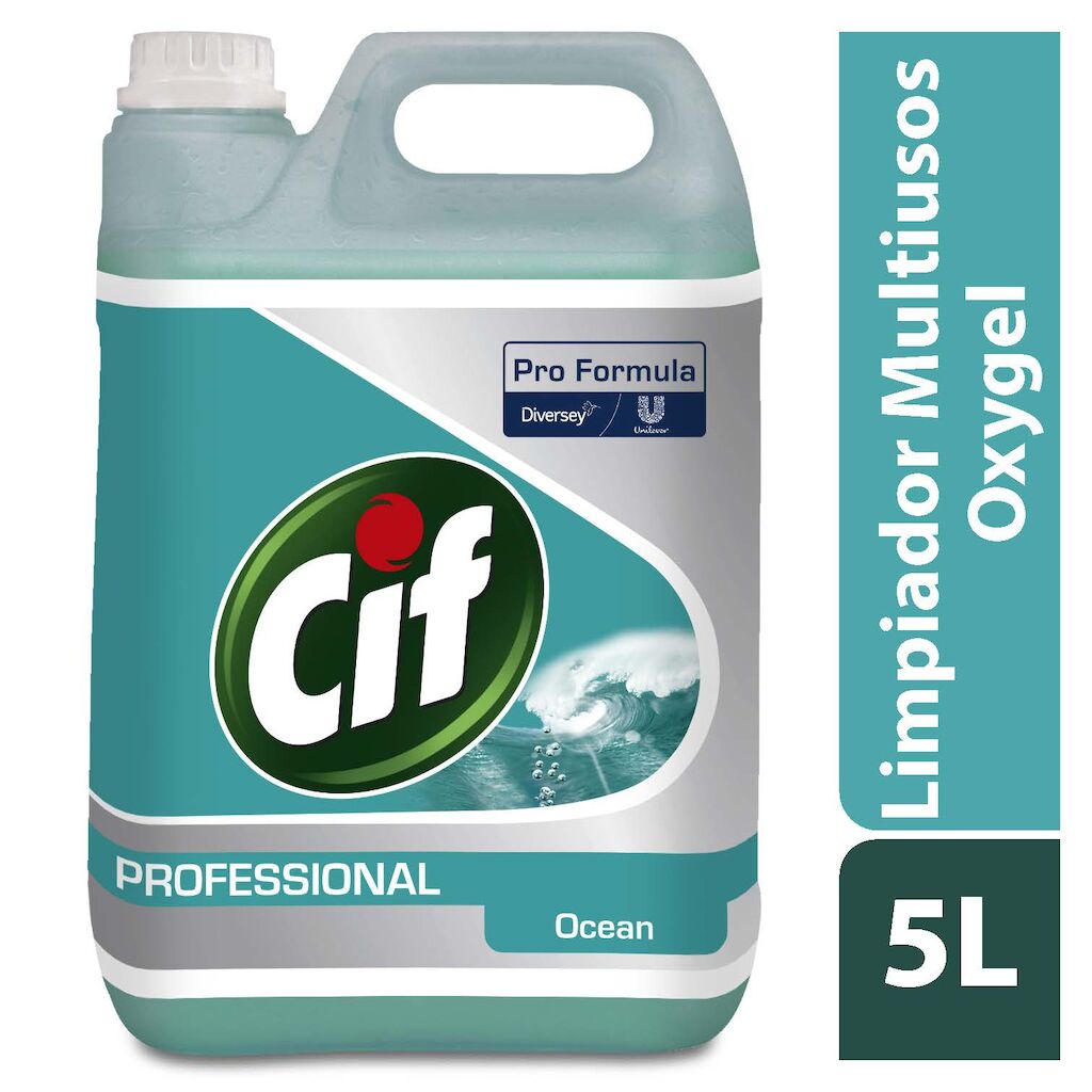 Cif Pro Formula Oxy-Gel Ocean 2x5L - Detergente con oxígeno activo para suelos y superficies lavables